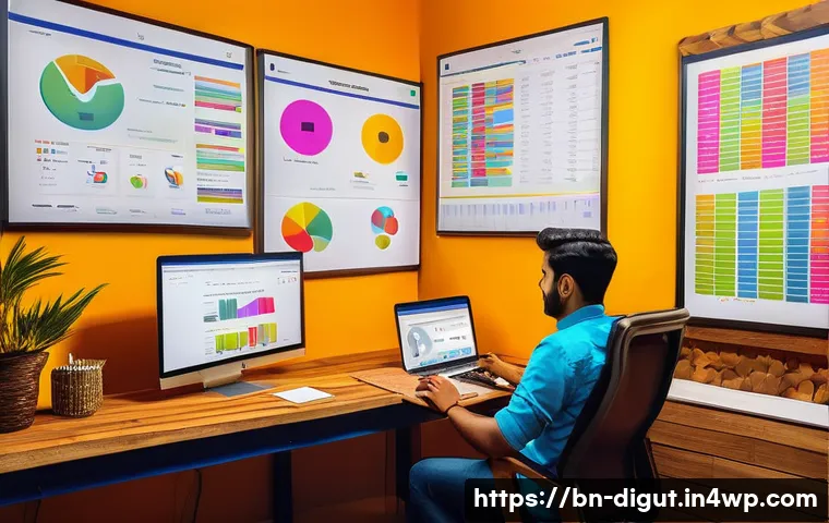 디지털 프리 존의 디지털 마케팅 전략 - A vibrant digital marketing workspace scene showcasing a Bengali entrepreneur analyzing local SEO st...