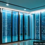 Home 19 디지털 프리 존의 기회와 도전 과제 - A modern digital free zone business hub in Bangladesh, featuring a spacious, high-tech office enviro...